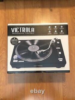 Victrola VPRO-2000-BLK Pro Series USB BT Record Player with Dust Cover Black