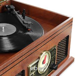 Victrola VTA-250B-MAH 4-In-1 Nostalgic Bluetooth Record Player with 3-Speed Turn