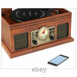 Victrola VTA-250B-MAH 4-in-1 Nostalgic Bluetooth Record Player with 3-Speed T