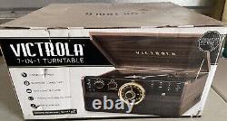 Victrola VTA-370B 7-in-1 Wood Bluetooth Retro 3-speed Record Player CD Cassette