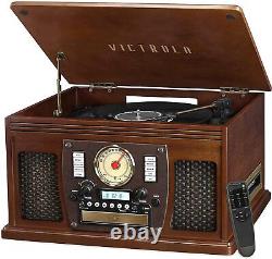 Victrola VTA-600B-ESP 8-in-1 Bluetooth Record Player & Multimedia Center LNT