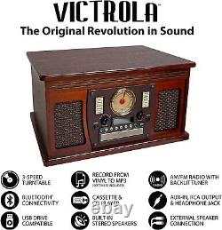 Victrola VTA-600B-ESP 8-in-1 Bluetooth Record Player & Multimedia Center LNT