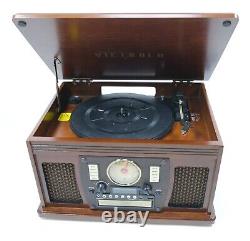 Victrola VTA-600B-ESP 8-in-1 Nostalgic Record Player with Turntable Espresso