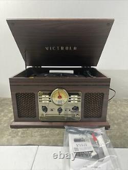 Victrola VTA-600B-ESP 8-in-1 Nostalgic Record Player with Turntable Espresso
