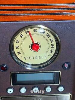 Victrola VTA-600B-ESP 8-in-1 Nostalgic Record Player with Turntable Mahogany