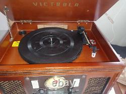 Victrola VTA-600B MH Record Player Multimedia Center w Built In Stereo Speakers