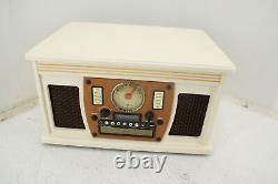 Victrola VTA-600B-WHT Bluetooth Record Player n Multimedia w Stereo Speakers