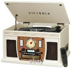 Victrola VTA-600B-WHT Navigator Bluetooth 8 in 1 Music Center (33/45/78) (White)