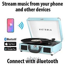 Victrola Vintage 3-Speed Bluetooth Portable Suitcase Record Player with Built