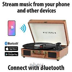 Victrola Vintage 3-Speed Bluetooth Portable Suitcase Record Player with Built