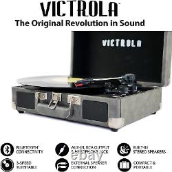 Victrola Vintage 3-Speed Bluetooth Portable Suitcase Record Player with Built-I