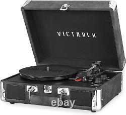Victrola Vintage 3-Speed Bluetooth Portable Suitcase Record Player with Built-In