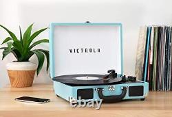 Victrola Vintage 3-Speed Bluetooth Portable Suitcase Record Player with Built-in