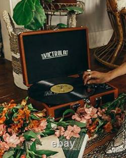 Victrola Vintage Bluetooth Portable Suitcase Record Player & Vintage Vinyl Re
