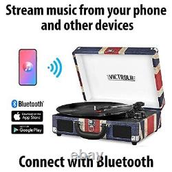 Victrola Vintage Bluetooth Portable Suitcase Record Player with Built-in