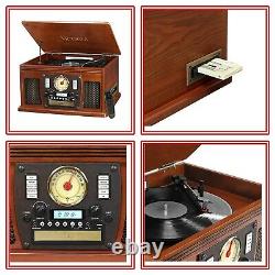 Victrola Vintage Bluetooth Record Player, 3-Speed Turntable, 8-in-1 Music Centre