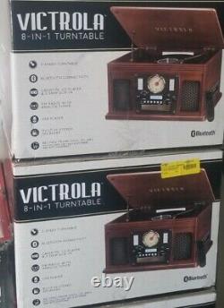 Victrola Wood 3-speed Turntable and 8-in-1 Nostalgic Record Player USB Encoding