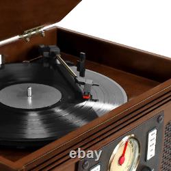 Victrola Wood 8-In-1 Nostalgic Bluetooth Record Player with USB Encoding and 3