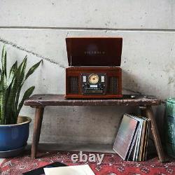 Victrola Wood 8-in-1 Nostalgic Bluetooth Record Player with USB Encoding