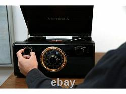 Victrola Wood Metropolitan Mid Century Bluetooth Record Player 3-Speed Turntable