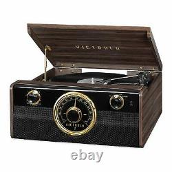 Victrola Wood Metropolitan Mid Century Modern Bluetooth Record Player with 3