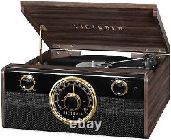Victrola Wood Metropolitan Mid Century Modern Bluetooth Record Player with 3-Spe