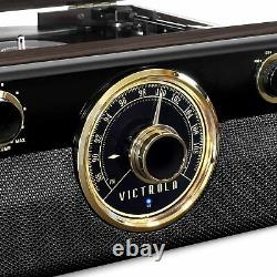 Victrola Wood Metropolitan MidCentury Modern Bluetooth Record Player Phonograph