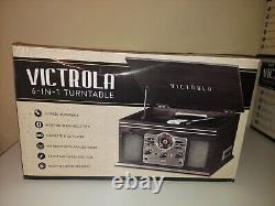 Victrola Wooden 6-in-1 Bluetooth Record Player Graphite