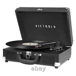 Vintage 3-Speed Bluetooth Portable Suitcase Record Player & Vintage Vinyl Rec