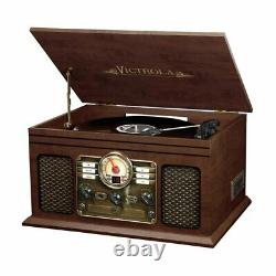 Vintage Bluetooth Record Player with 3 Speed Turntable Built-In Stereo Speakers