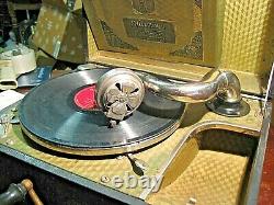 Vintage Columbia Harmony Portable No. 2 Phonograph Record Player Victrola