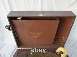 Vintage Crank Record Player RCA Victrola in Travel Case