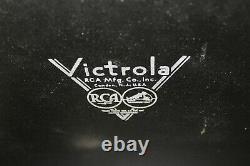 Vintage RCA Victor Victrola Portable Record Player Black Suitcase Tested Working