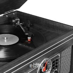 Vintage Record Player with Speakers Bluetooth Vinyl Turntable Radio CD Cassette