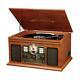 Vintage Retro Record Player 6-in-1 Stereo System Bluetooth Fm Radio Cd Cassette