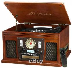 Vintage Style Victrola Vinyl Record Player Turntable withBluetooth, USB, Remote +