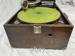Vintage Victor Victrola Vv-50 Portable Hand Crank Phonograph Record Player Works