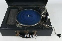 Vintage Victrola Phonograph Model 02 Black Suitcase Portable 1940s Record Player