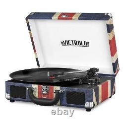 Vinyl Record Player Bluetooth Port Suitcase Music 3 Speed Turnt Gift