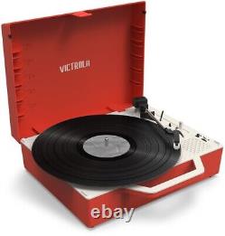 WB Victrola VSC-725SB-POR Re-Spin Sustainable Suitcase Record Player Red