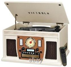 WB Victrola VTA-600B-WHT Navigator 8 in 1 Bluetooth Turntable & Music Center
