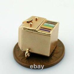 WL 14k Gold Victrola Record Player Phonograph Enamel Movable Vintage Charm