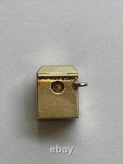Walter Lampl 14K Gold & Enamel Victrola Record Player with Stanhope Viewer Charm