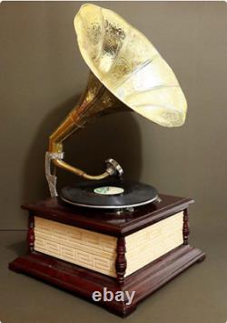Wind up Re Quality Look Phonograph Regular Working Best Gramophone Vinyl Player